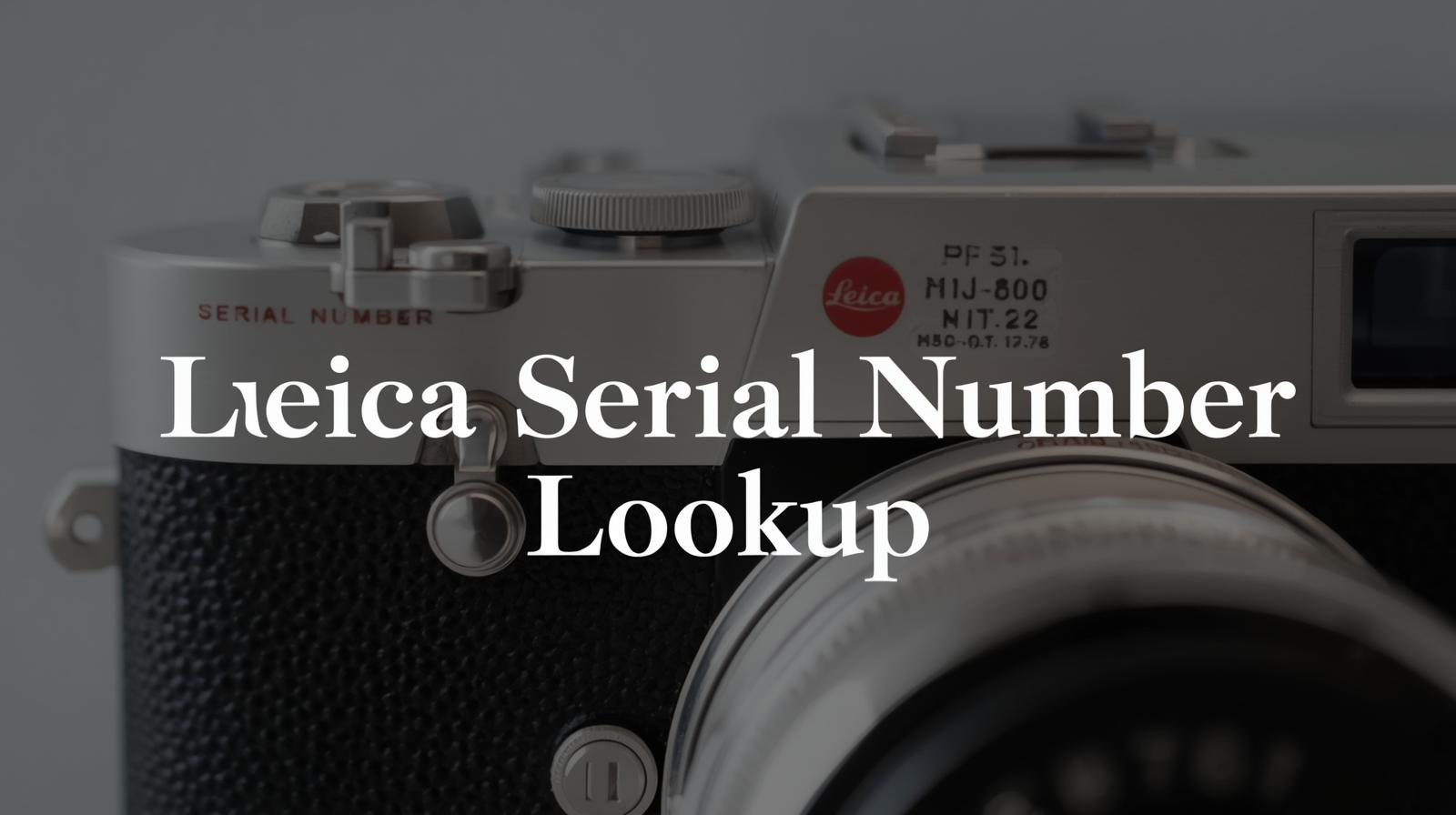 Leica Serial Number Lookup