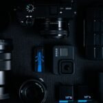 Camera equipment and batteries arranged for power troubleshooting